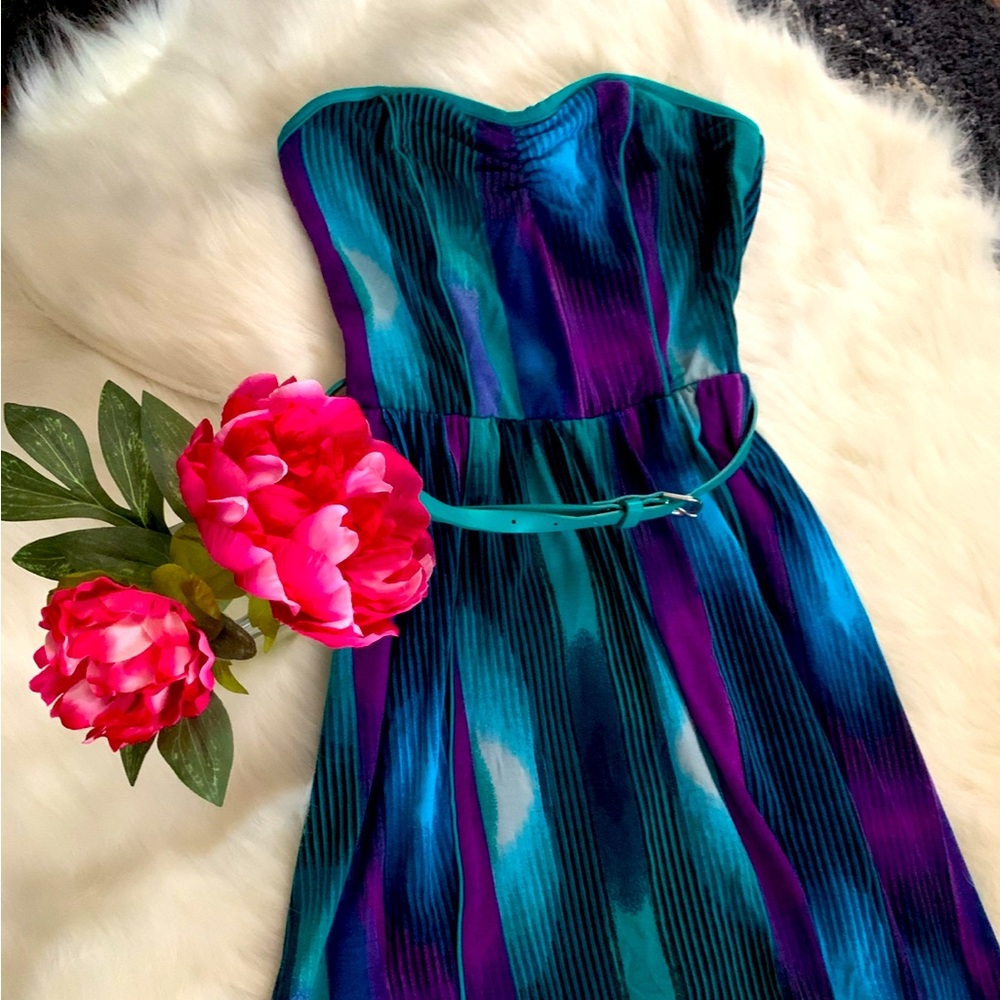 NWT Juniors Heart shaped tube top short dress with belt NWT SIZE XS